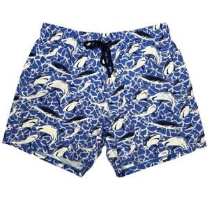 Vilebrequin Shark Print Swim Trunks SIZE XL Blue Shorts Collector 2009 Limited